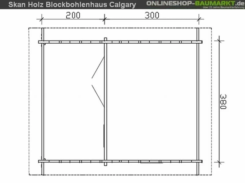 Skan Holz Blockbohlenhaus Calgary 70plus, 380 x 300 cm - Image 5