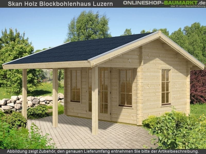 Skan Holz Blockbohlenhaus Calgary 70plus, 380 x 300 cm - Image 11