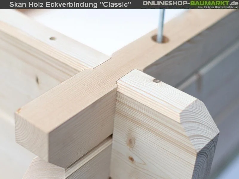 Skan Holz Blockbohlenhaus Como Größe 3, 300 x 300 cm - Image 5