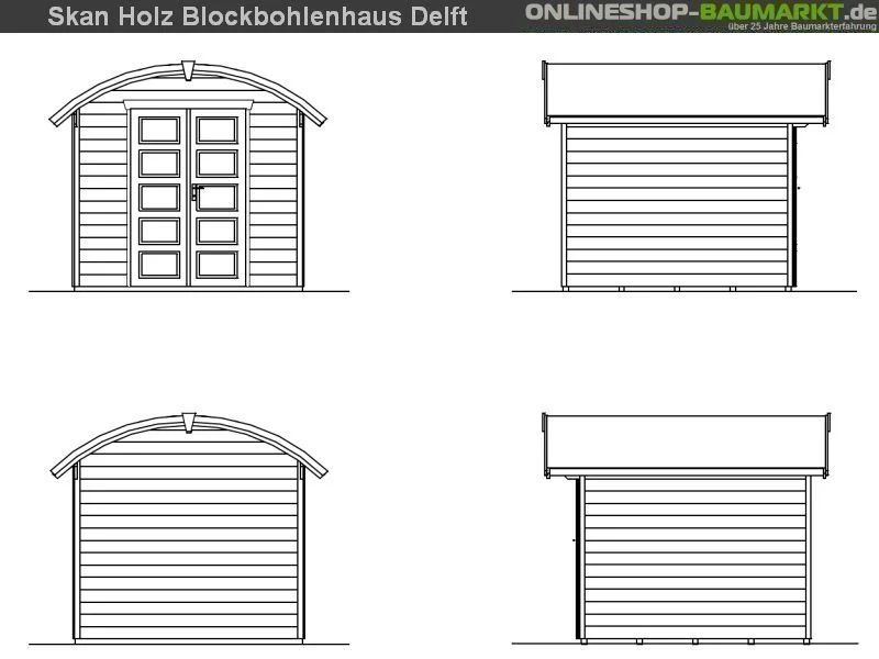 Skan Holz Blockbohlenhaus Delft, 250 x 250 cm - Image 3