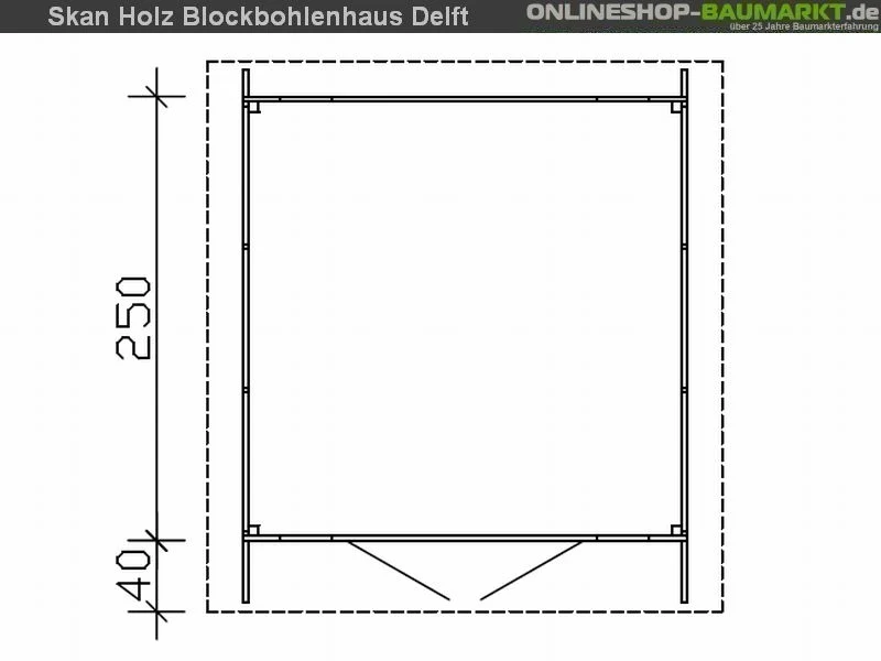 Skan Holz Blockbohlenhaus Delft in schiefergrau, 250 x 250 cm - Image 3