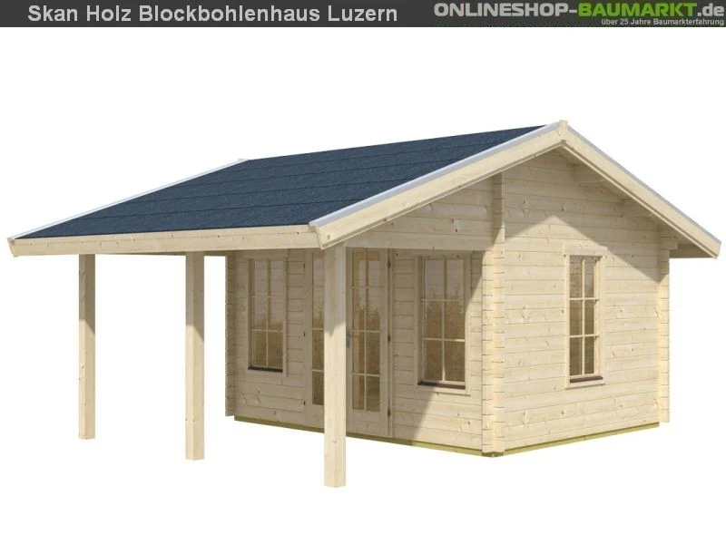 Skan Holz Blockbohlenhaus Luzern 45plus, 380 x 300 cm - Image 2