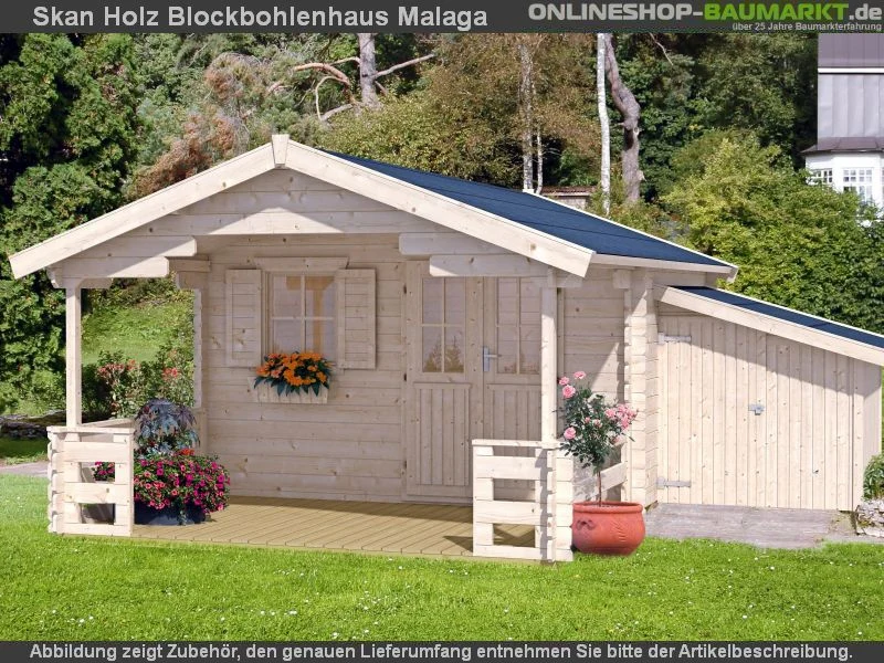 Skan Holz Blockbohlenhaus Malaga Größe 1, 340 x 300 cm - Image 9