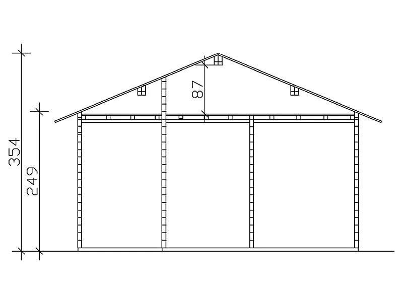 Skan Holz Blockbohlenhaus Ontario, Dach dämmbar für Dachziegel, 70plus, 600 x 500 cm - Image 3