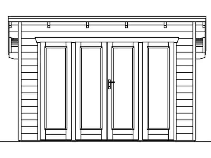 Skan Holz Blockbohlenhaus Ostende 1 in schiefergrau , 350 x 250 cm - Image 3