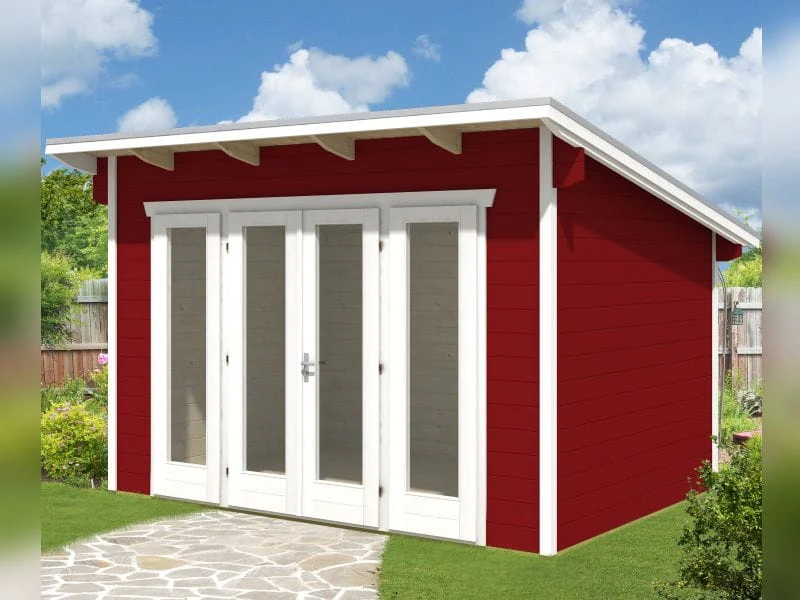 Skan Holz Blockbohlenhaus Ostende 2 in schwedenrot, 400 x 300 cm - Image 2
