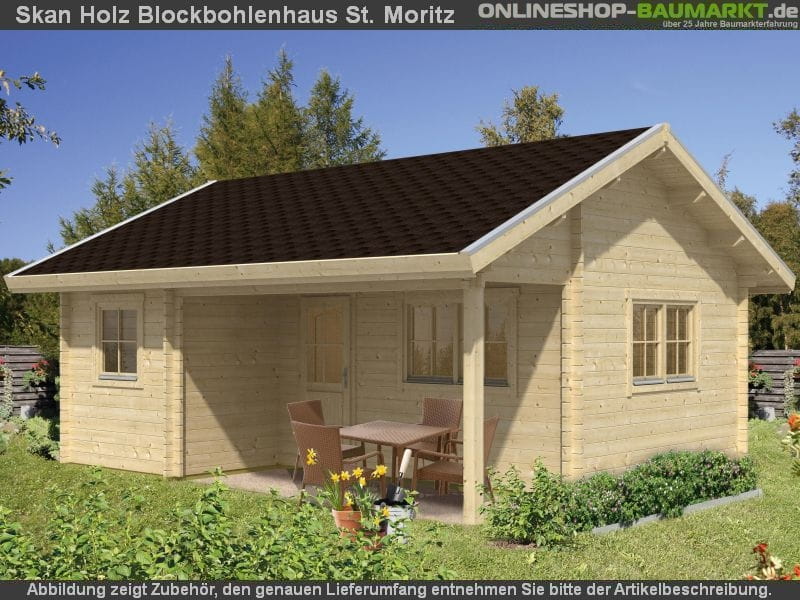 Skan Holz Blockbohlenhaus St. Moritz 45plus, 600 x 500 cm - Image 10