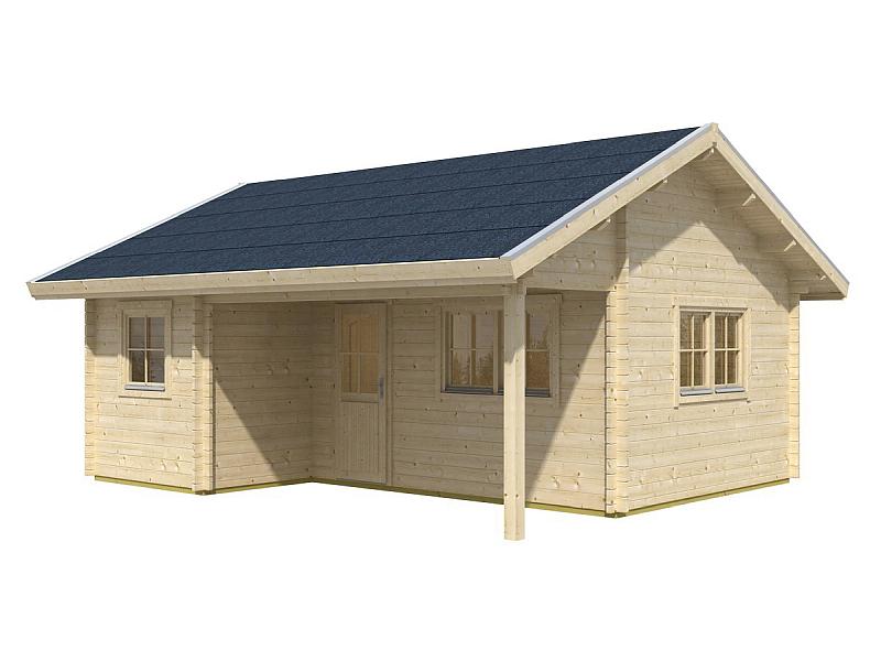 Skan Holz Blockbohlenhaus St. Moritz, Dach dämmbar für Dachziegel, 45plus, 600 x 500 cm - Image 2