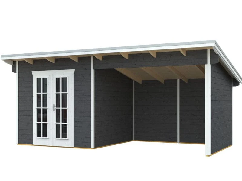 Skan Holz Blockbohlenhaus Texel in schiefergrau - Image 2