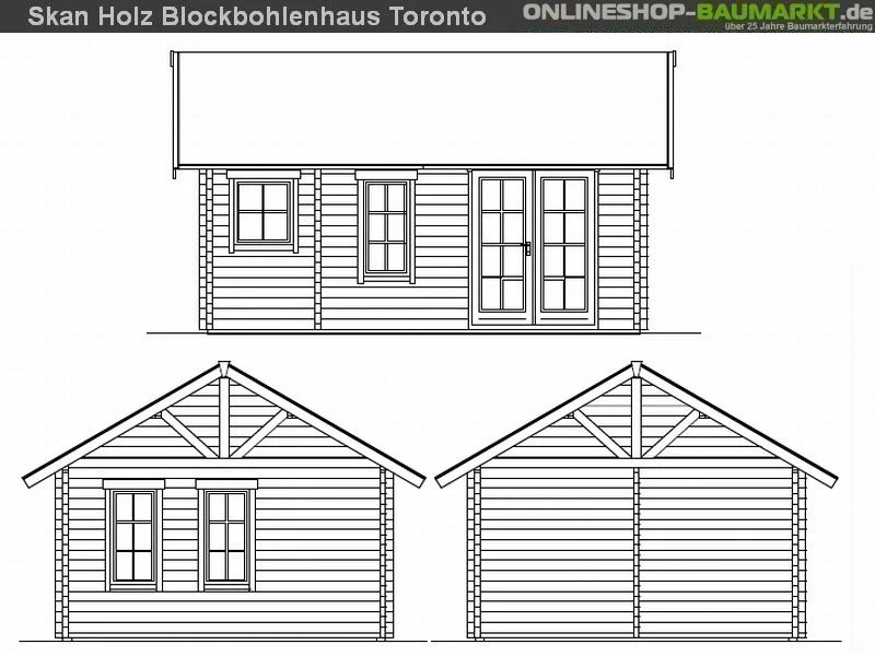 Skan Holz Blockbohlenhaus Toronto 2 70plus, 560 x 420 cm - Image 3