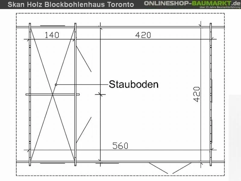 Skan Holz Blockbohlenhaus Toronto 2 70plus, 560 x 420 cm - Image 5