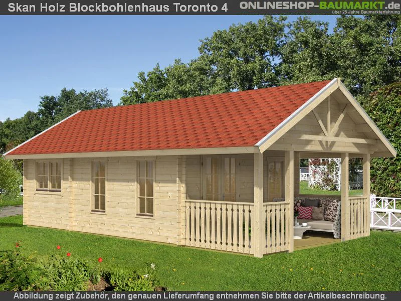 Skan Holz Blockbohlenhaus Toronto 4 70plus, 660 x 420 cm - Image 11
