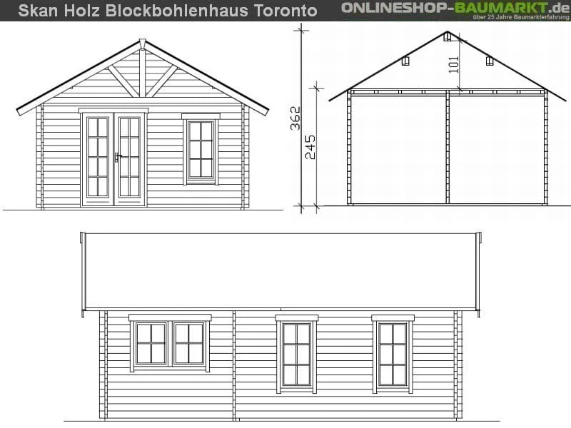 Skan Holz Blockbohlenhaus Toronto 4 70plus, 660 x 420 cm - Image 4