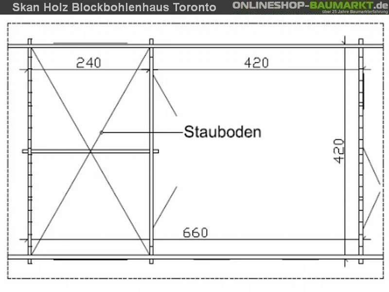 Skan Holz Blockbohlenhaus Toronto 4 70plus, 660 x 420 cm - Image 4