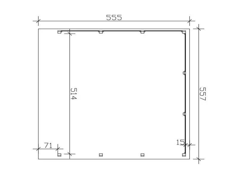 Skan Holz Carport Friesland Set 3 557 x 555 cm - Image 3