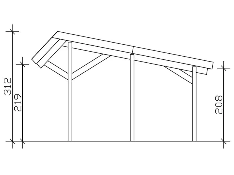 Skan Holz Carport Harz 624 x 560 cm mit schwarz Schindeln - Image 4