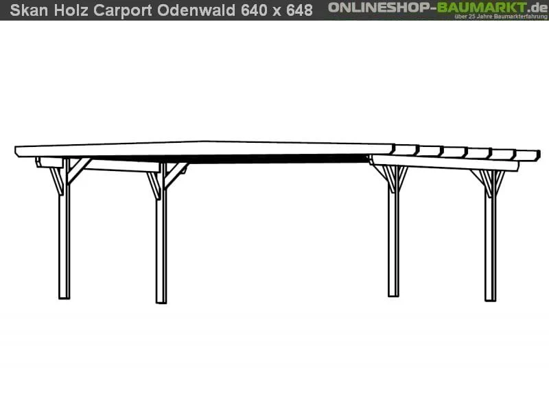 Skan Holz Carport Odenwald 640 x 648 cm Leimholz - Image 3