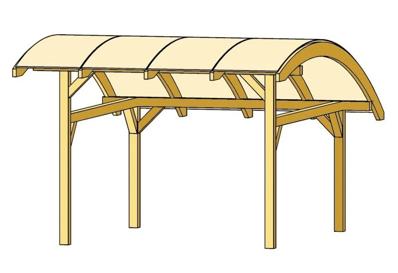 Skan Holz Carport Schwaben 434 x 630 cm Leimholz - Image 2