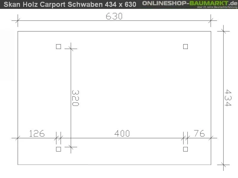 Skan Holz Carport Schwaben 434 x 630 cm Leimholz - Image 4