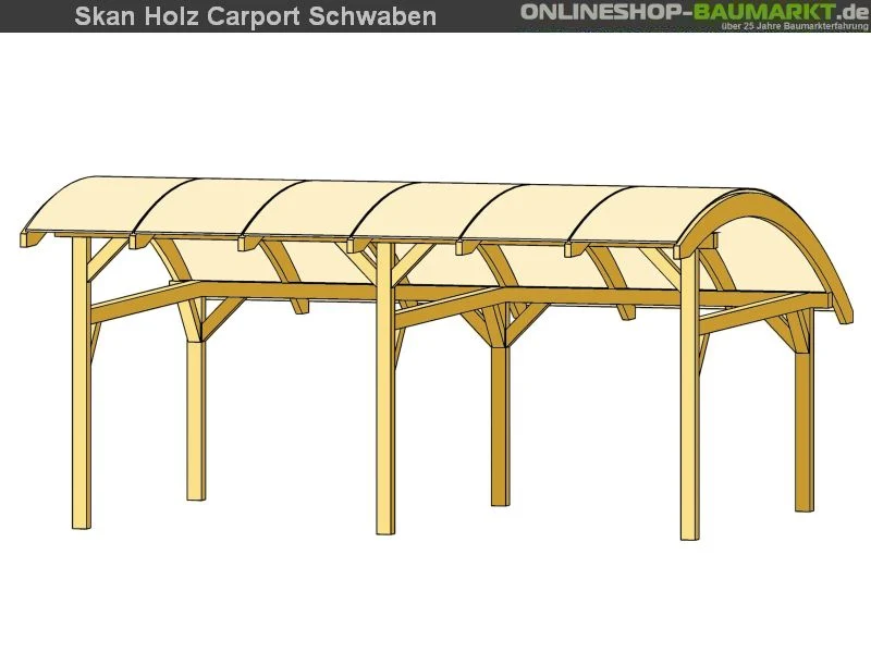 Skan Holz Carport Schwaben 648 x 630 cm Leimholz - Image 4