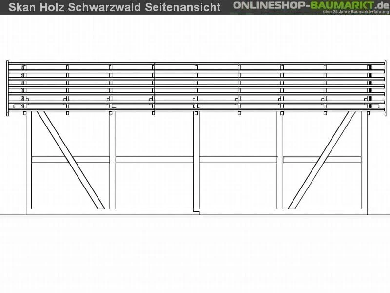 Skan Holz Carport Schwarzwald 424 x 772 cm - Image 5