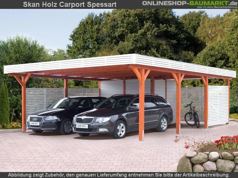 Skan Holz Carport Spessart 355 x 846 cm Leimholz mit Abstellraum - Image 8
