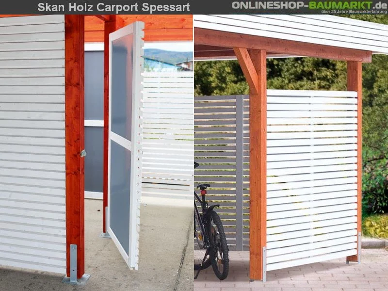 Skan Holz Carport Spessart 611 x 846 cm Leimholz mit Abstellraum - Image 8
