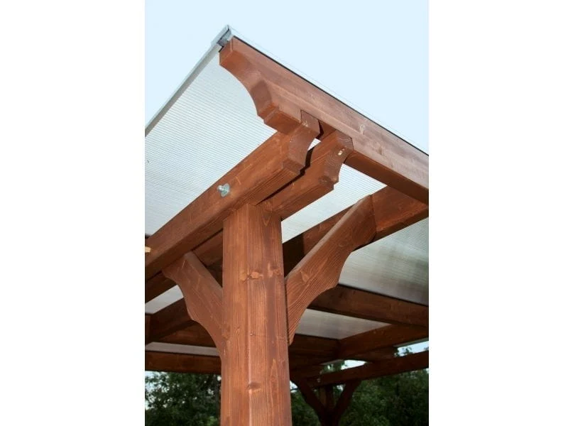Skan Holz Flachdach Pavillon Marseille, Nussbaum - Image 5