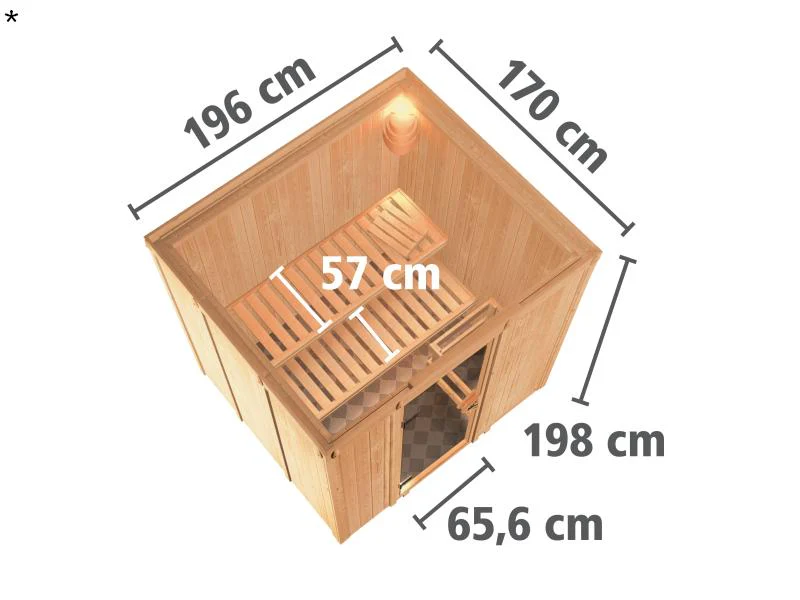 Sodin - Karibu Sauna ohne Ofen - ohne Dachkranz - - Image 3