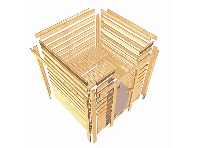 Sonara - Karibu Sauna inkl. 9-kW-Ofen - ohne Dachkranz - - Image 9