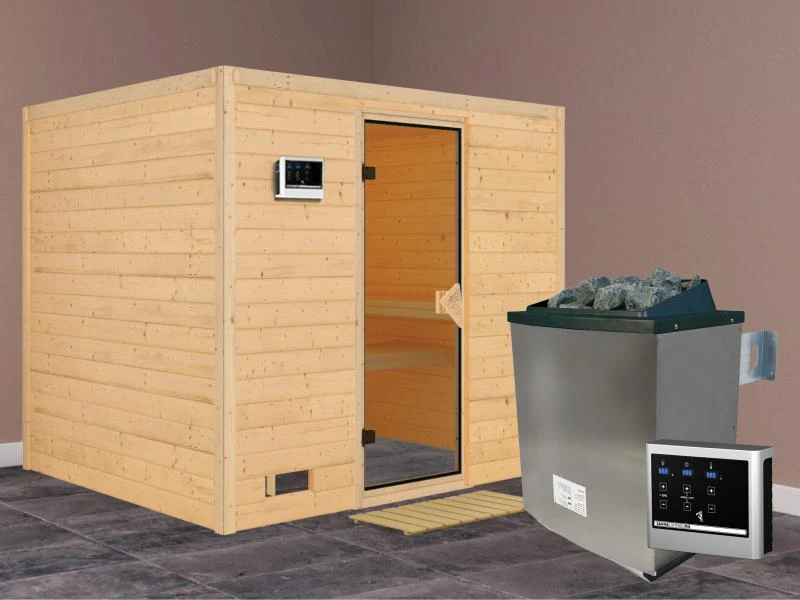 Sonara - Karibu Sauna inkl. 9-kW-Ofen - ohne Dachkranz - - Image 2