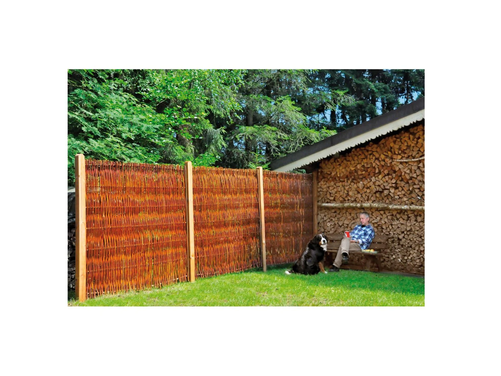 T&J Weidegeflechtzaun Fuego, Sichtschutz, 180 x 180 cm