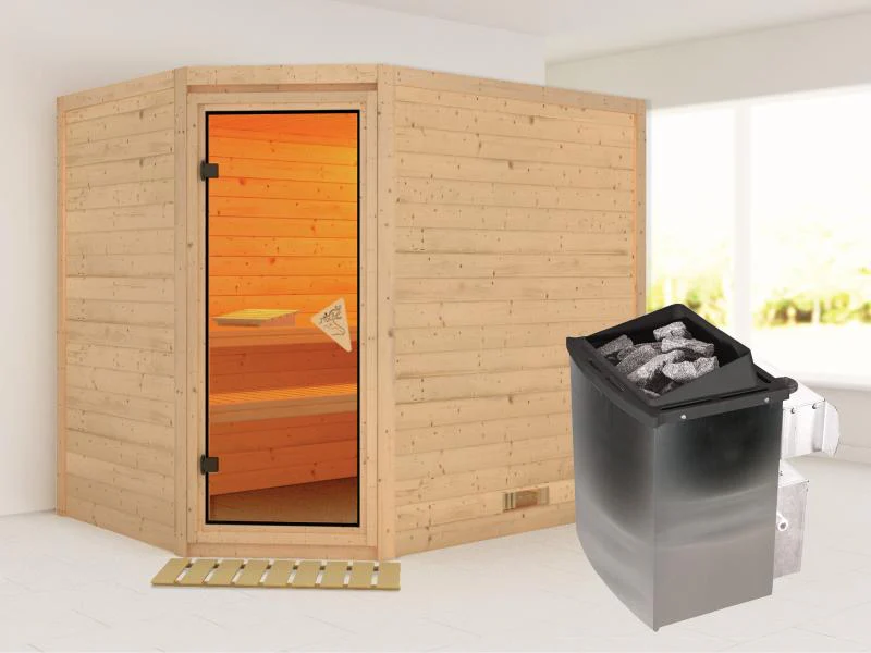 Tanami - Karibu Sauna inkl. 9-kW-Ofen - ohne Dachkranz -