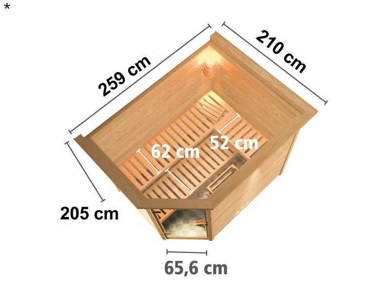 Tanami - Karibu Sauna ohne Ofen - mit Dachkranz - - Image 3