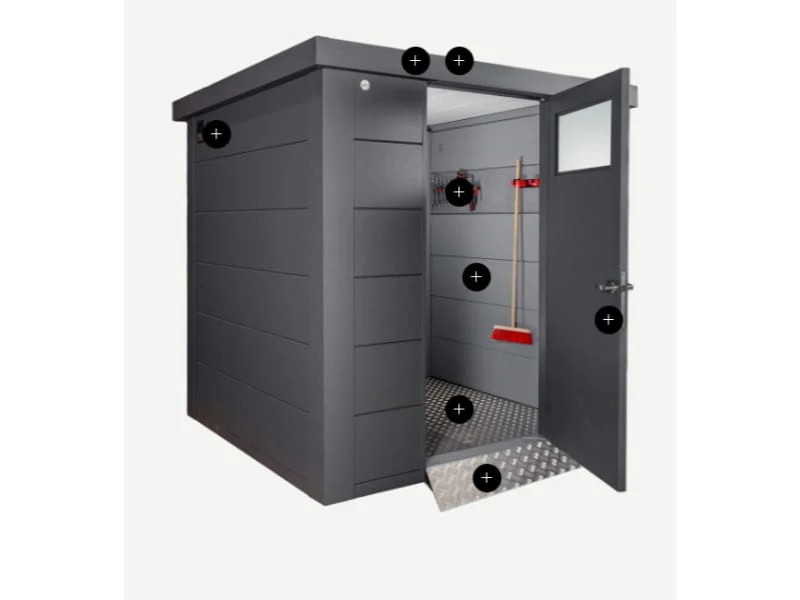 Telluria Metall-Gerätehaus Classico 2121 komplett Weiß - Image 7