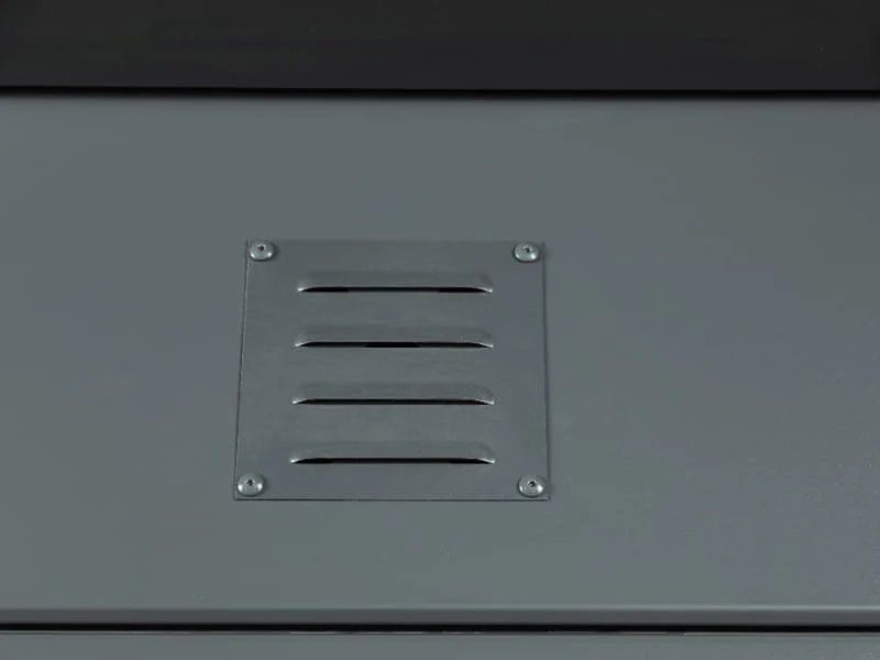 Telluria Metall-Gerätehaus Classico 2424 Granitgrau mit kleinem Seitendach links - Image 6