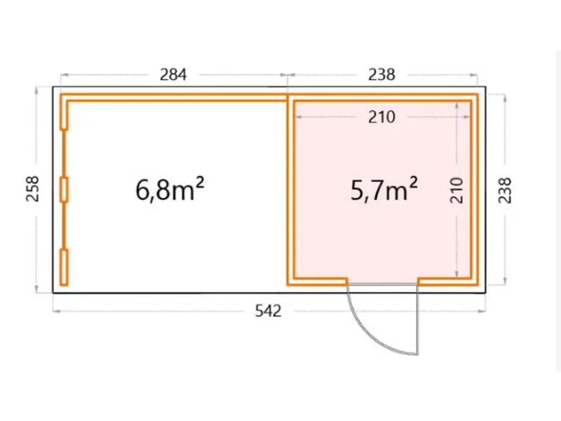Telluria Metall-Gerätehaus Classico 2424 Komplett Weiß mit Lounge links, inkl. 2 Fenster - Image 2