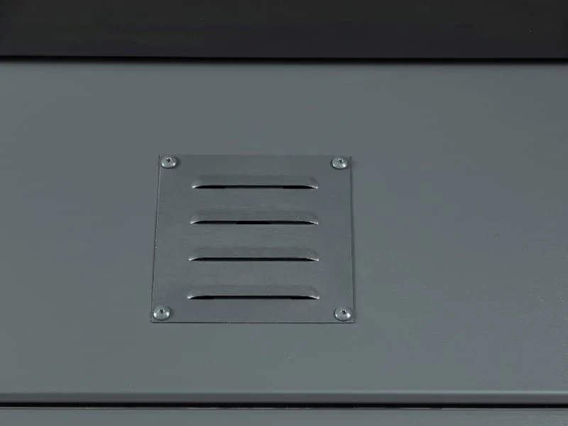 Telluria Metall-Gerätehaus Classico 2424 Lichtgrau mit kleinem Seitendach rechts - Image 6