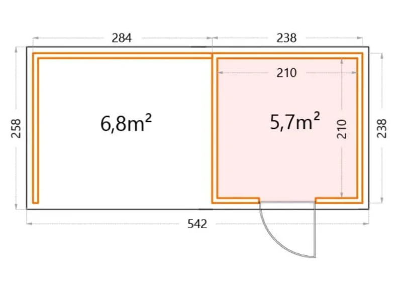 Telluria Metall-Gerätehaus Classico 2424 Lichtgrau mit Lounge links - Image 2