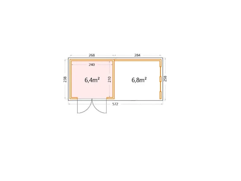 Telluria Metall-Gerätehaus Classico 2724 komplett Weiß mit Lounge rechts, inkl. 2 Fenster - Image 2