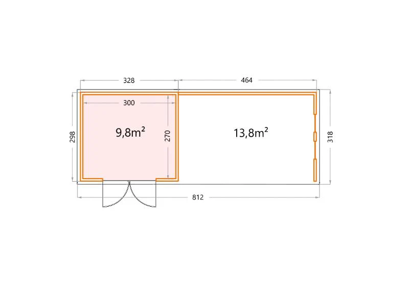 Telluria Metall-Gerätehaus Classico 3330 Weiß mit XL Lounge rechts, inkl. 2 Fenster - Image 2