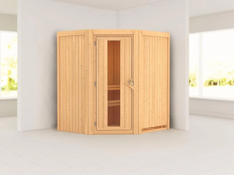 Tonja - Karibu Sauna Plug & Play ohne Ofen - ohne Dachkranz - Energiespartür