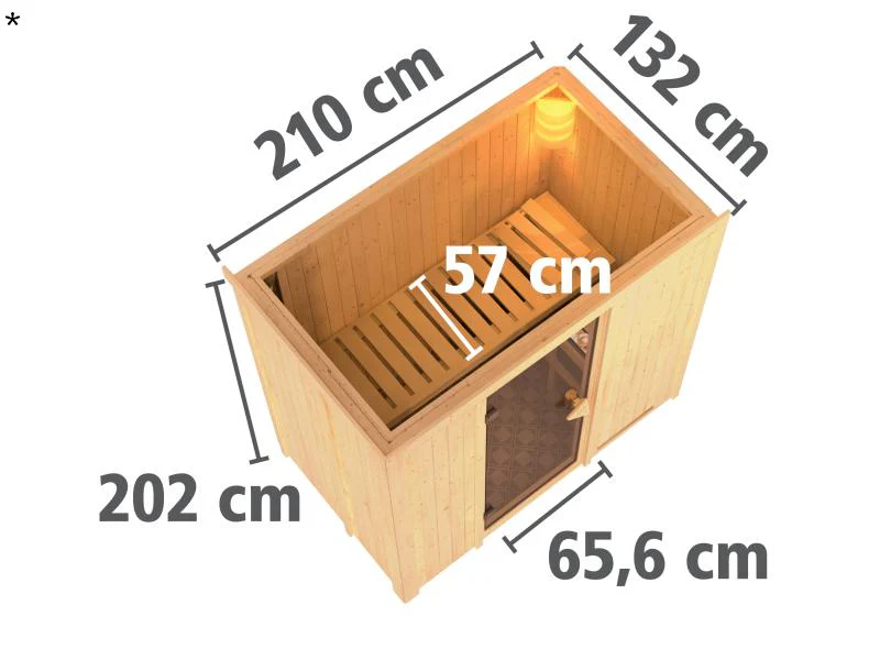 Variado - Karibu Sauna ohne Ofen-mit Dachkranz-mit klassischer Saunatür - Image 3