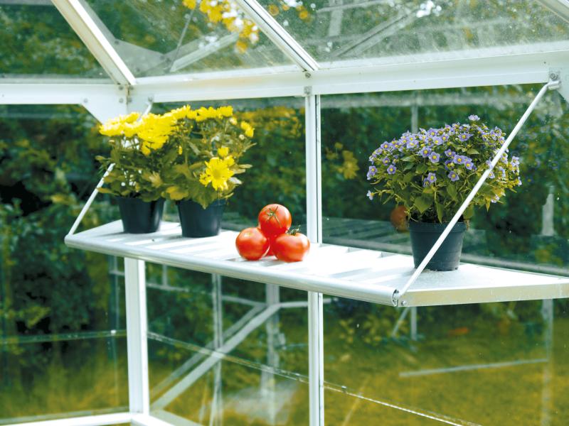 Vitavia Abklappbares Alu-Regal blank eloxiert für Hera