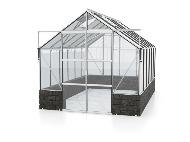 Vitavia Gewächshaus Cassandra 9900 ESG 3 mm Alu eloxiert, inkl. Sockelmauer Basalt - Image 2