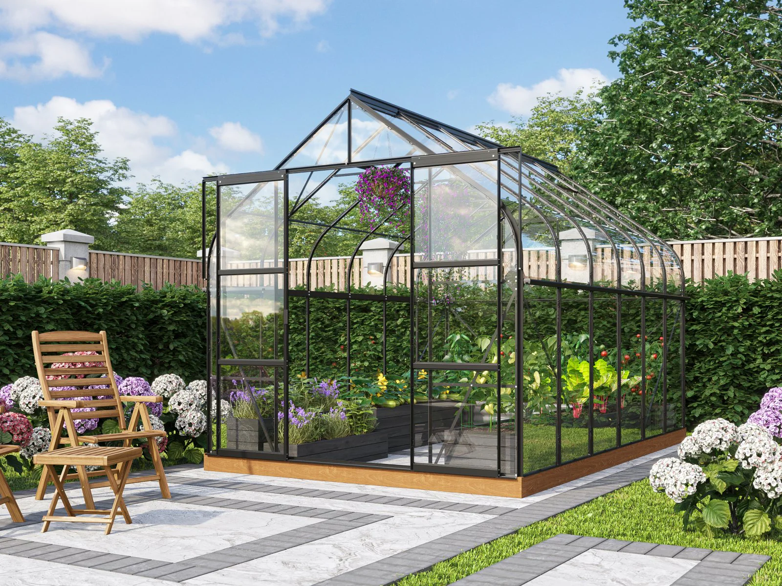 Vitavia Gewächshaus Diana 9900 ESG 3mm, schwarz - Image 4