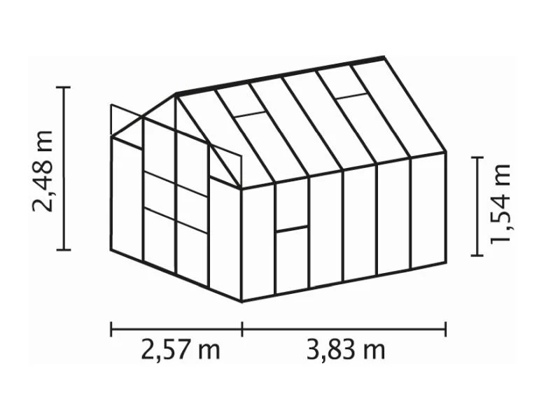 Vitavia Gewächshaus Jupiter 9900 ESG 3 mm Alu eloxiert - Image 2