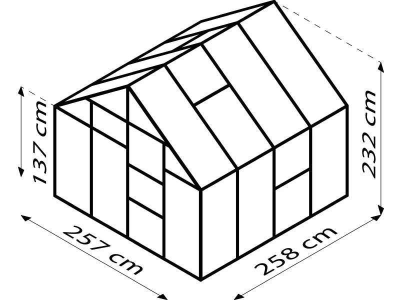 Vitavia Gewächshaus Meridian 1, 6700 ESG 3mm, schwarz - Image 3