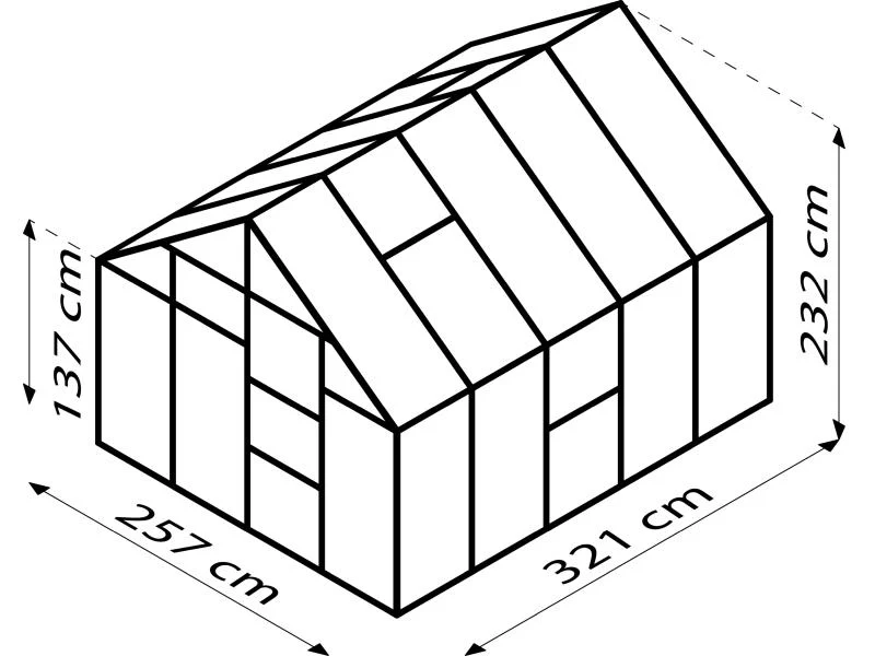 Vitavia Gewächshaus Meridian 1, 8300 HKP 4 mm, schwarz - Image 4