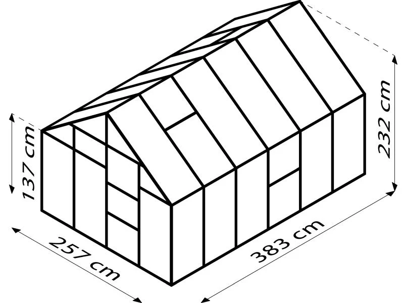Vitavia Gewächshaus Meridian 1, 9900 HKP 4 mm, schwarz - Image 3